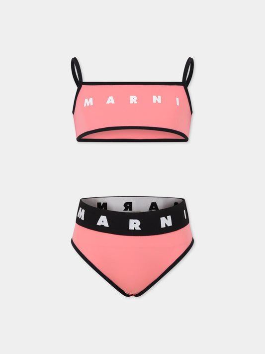 Bikini rosa per bambina con logo,Marni Kids,M00735 M00M2 0M335