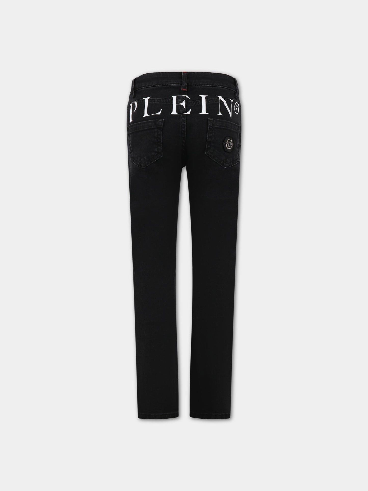 Jeans neri per bambino con logo,Philipp Plein Junior,2NP000 LXE33 84288