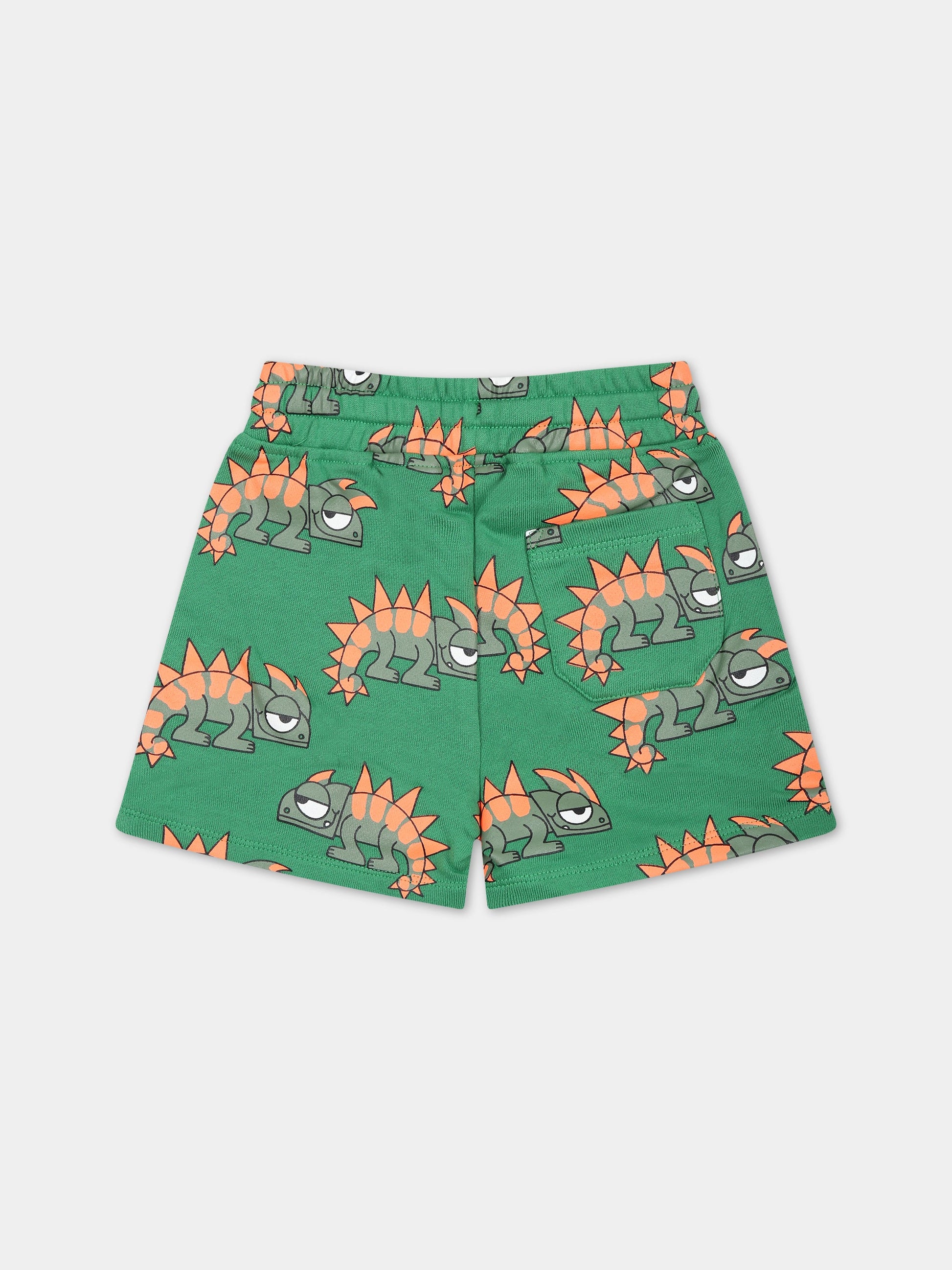 Shorts verdi per neonato con geco,Stella Mccartney Kids,TS6569 Z0954 714MC