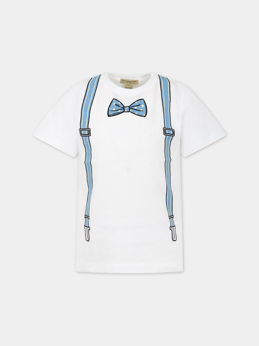 T-shirt bianca per bambino con stampa,Stella Mccartney Kids,TS8T31 Z0434 102