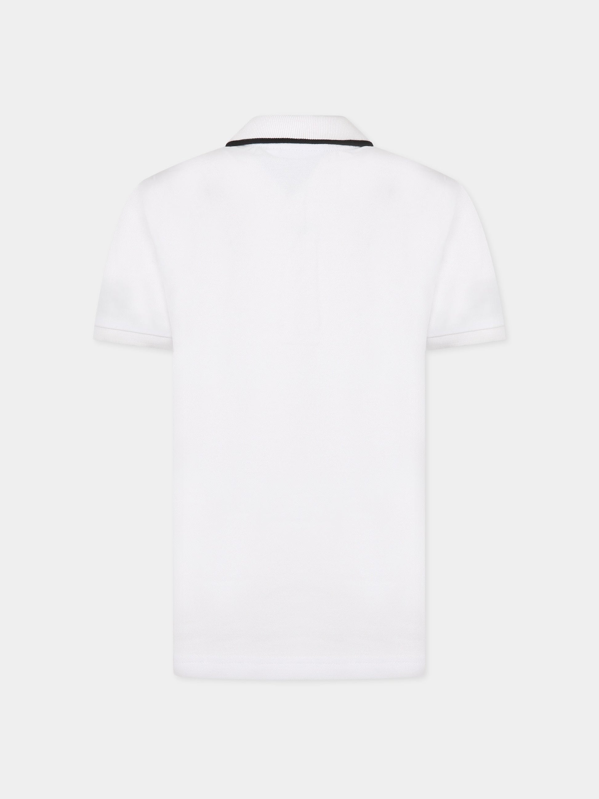 Polo bianca per bambino con logo,Boss,J25O26 10P