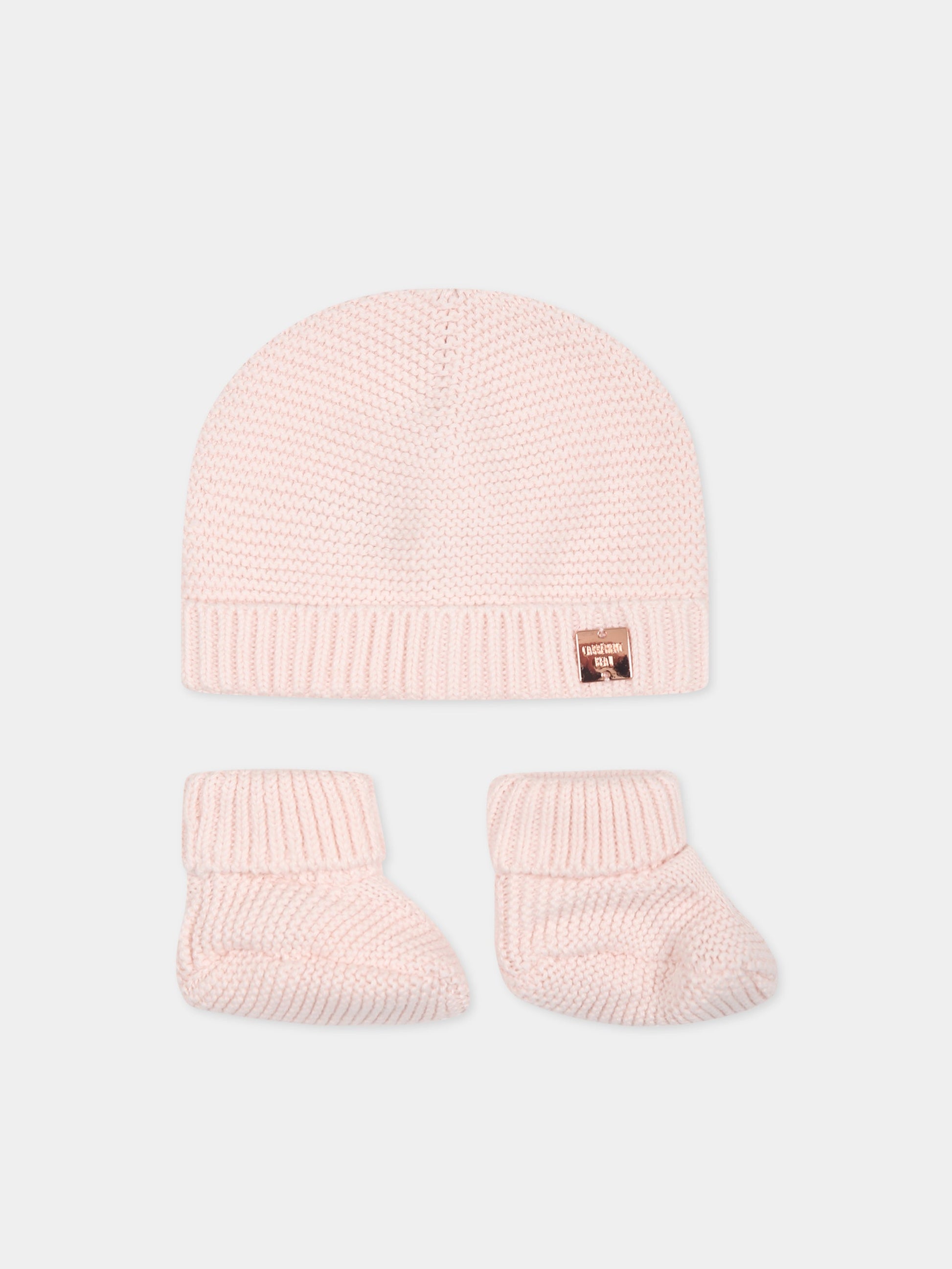 Set rosa per neonata con logo,Carrement Beau,Y98215 43B