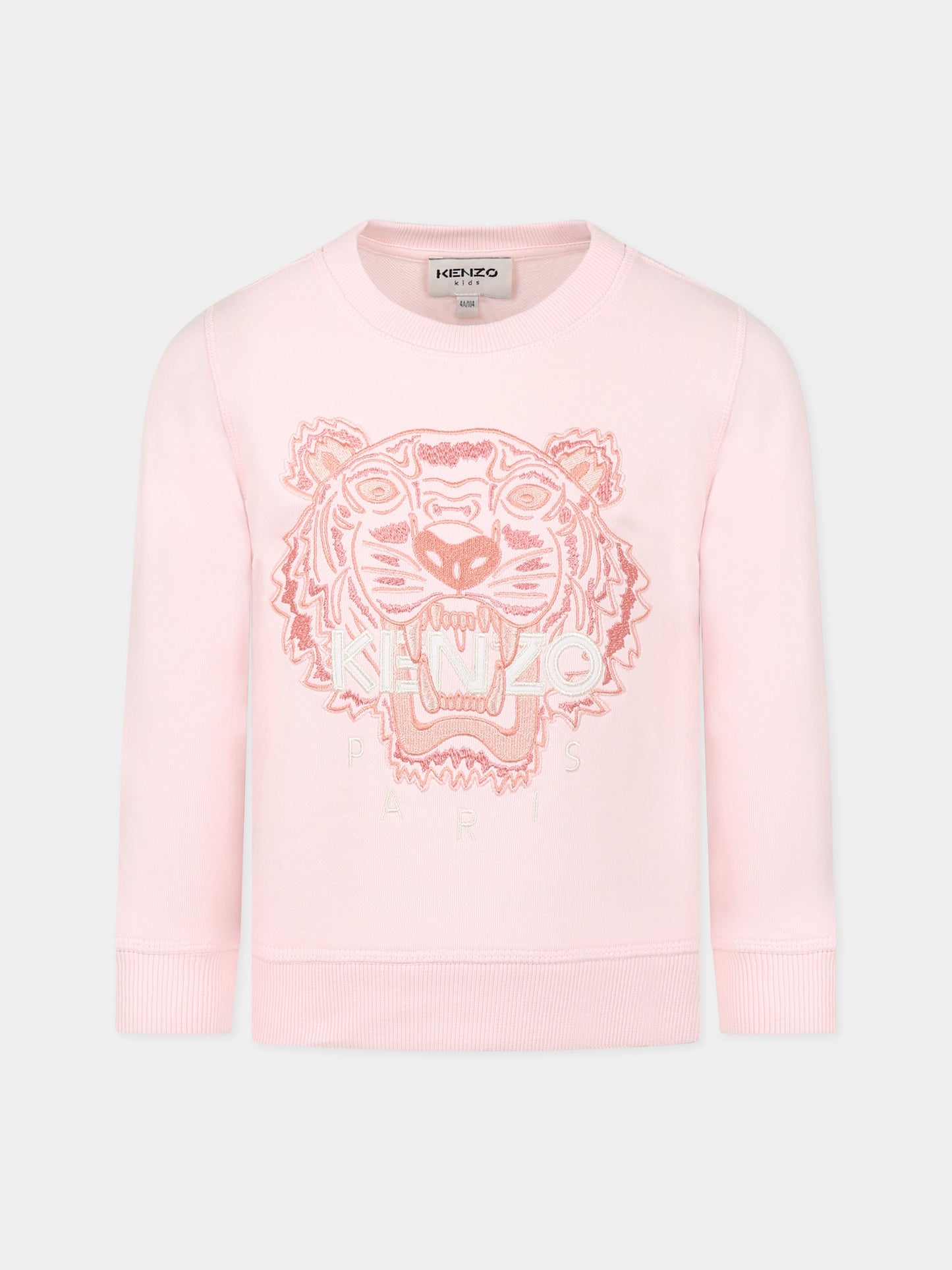Felpa rosa per bambina con Kotora e logo,Kenzo Kids,K15644 44D