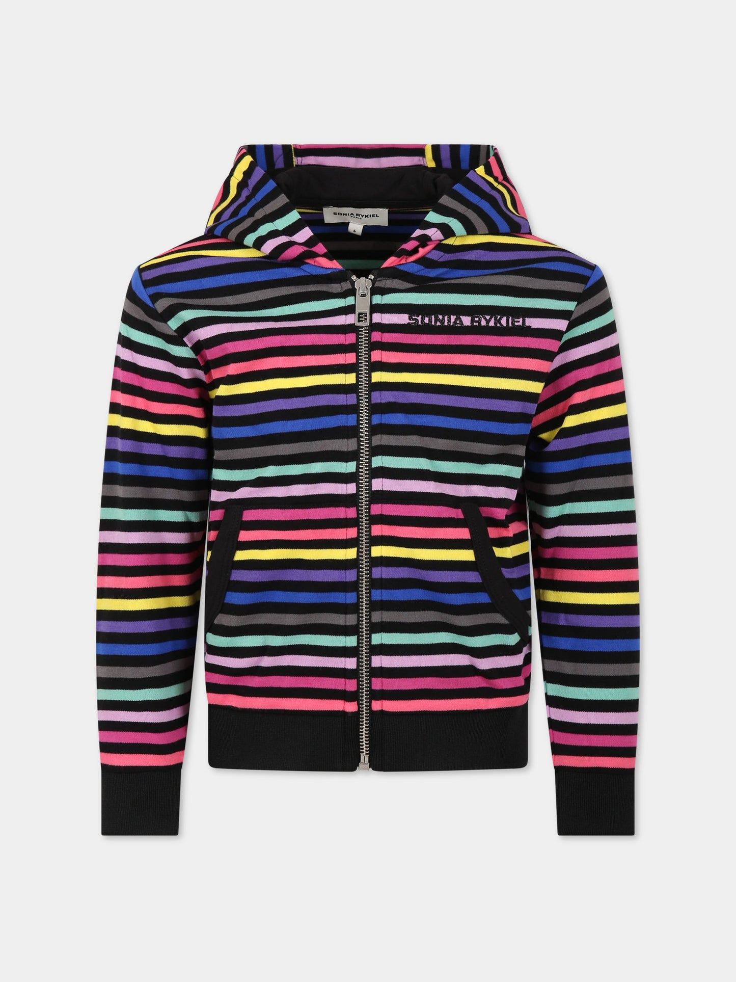 Felpa multicolor per bambina con logo,Sonia Rykiel Paris,A15020 Z41
