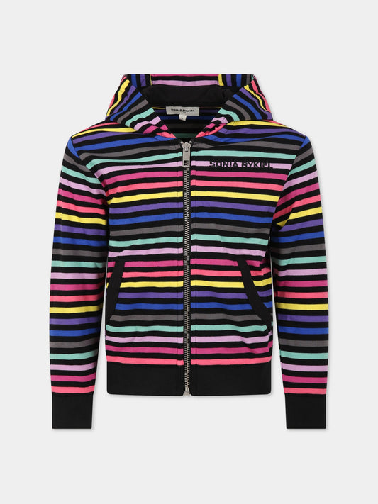 Felpa multicolor per bambina con logo,Sonia Rykiel Paris,A15020 Z41