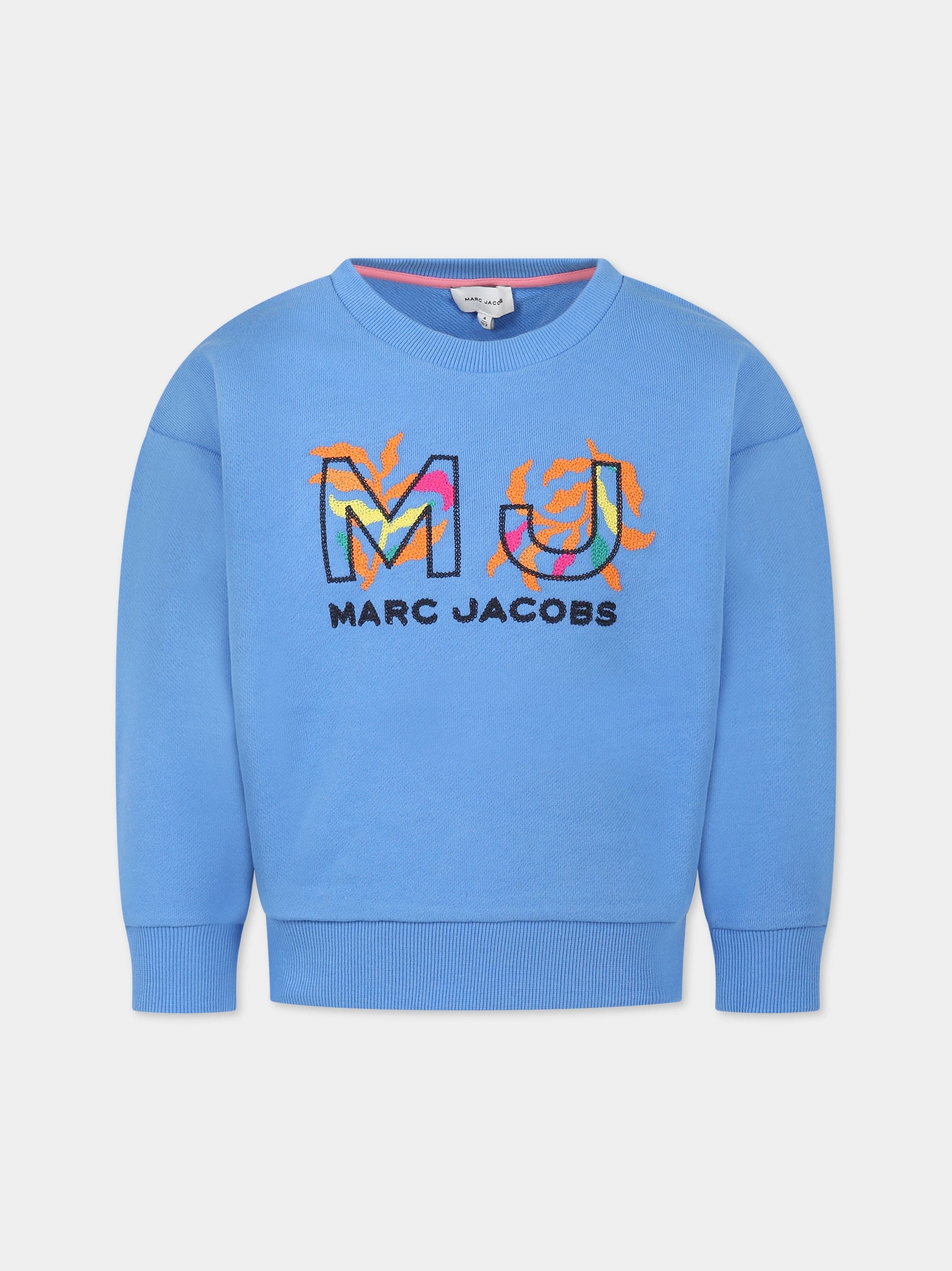 Felpa blu per bambina con logo,Little Marc Jacobs,W15643 784