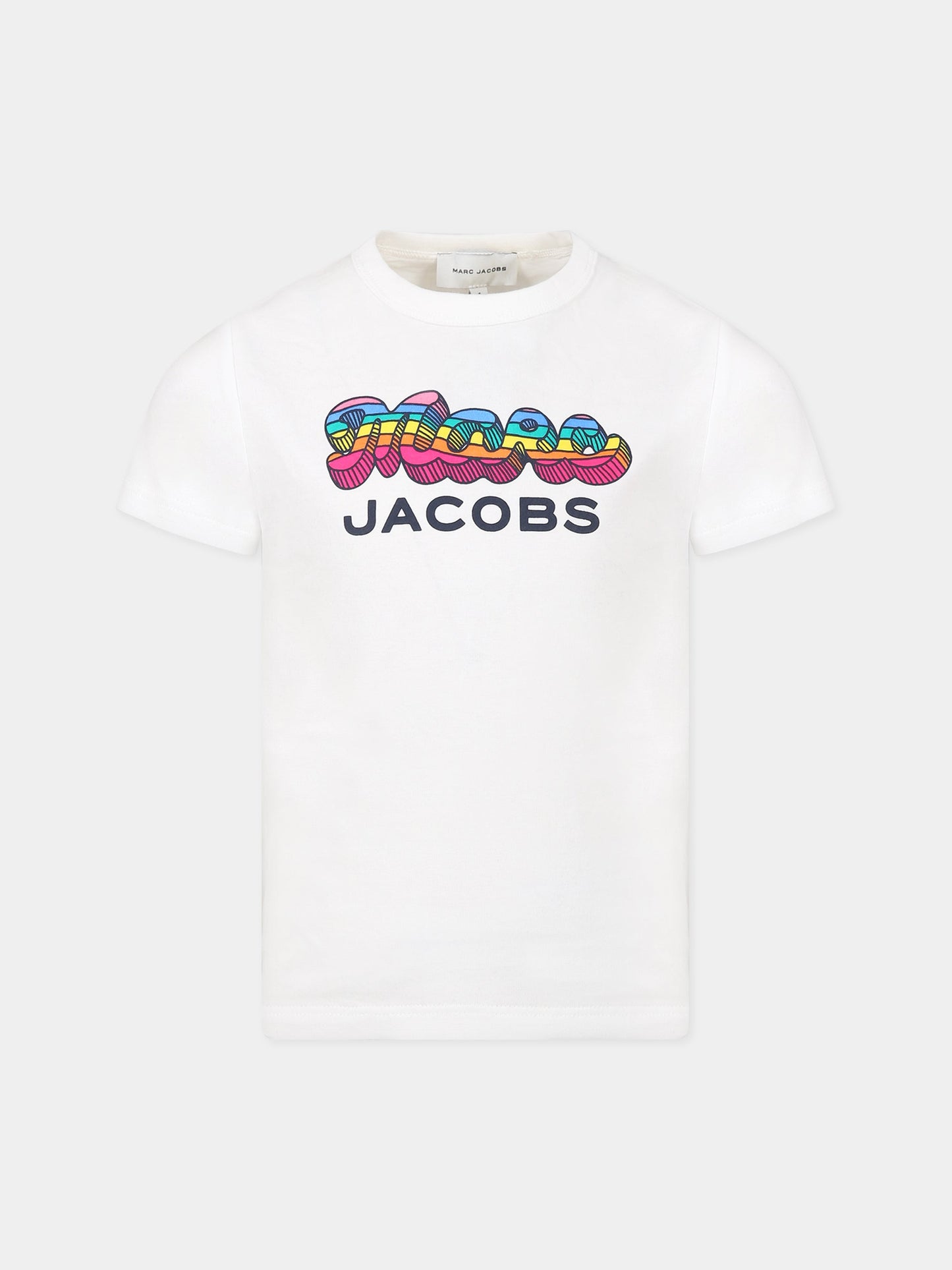 T-shirt bianca per bambina con logo,Little Marc Jacobs,W15658 10P