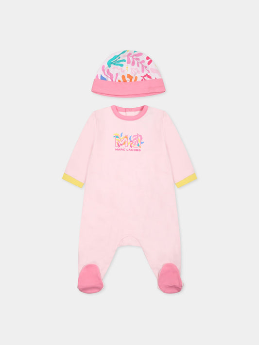 Set rosa per neonata con logo,Little Marc Jacobs,W98157 475