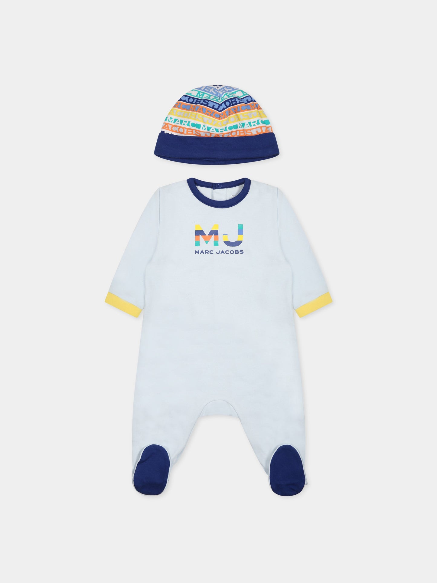 Set celeste per neonato con logo,Little Marc Jacobs,W98157 791