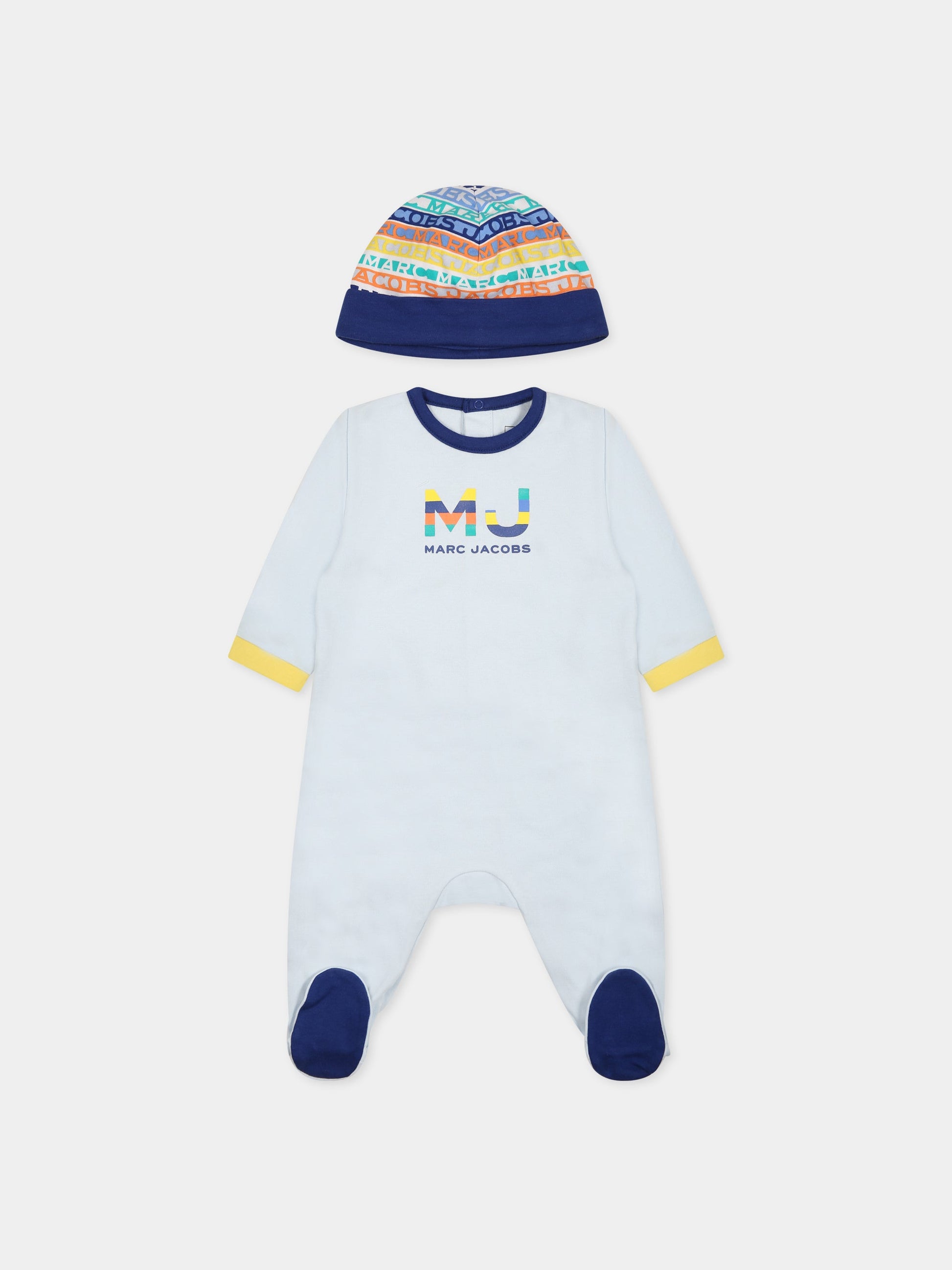 Set celeste per neonato con logo,Little Marc Jacobs,W98157 791