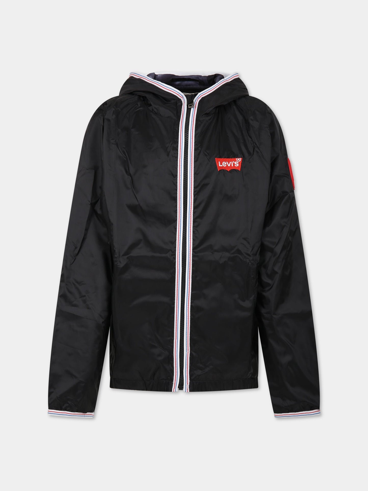 Giacca a vento nera per bambino con logo,Levi's Kids,9EE311 023